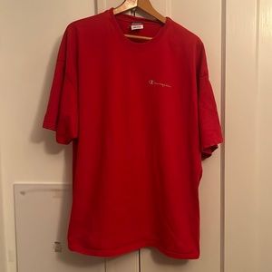 ✅ CHAMPION Authentic Athletic Apparel Vintage Red Logo Tee T Shirt Size XXL